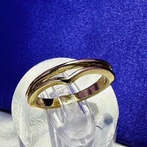 Gold Tone Minimalist Split Band Ring